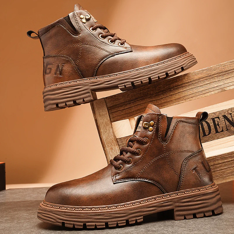 Damen robuste Schnürboots aus hochwertigem Kunstleder Heidi Mode - Image 3