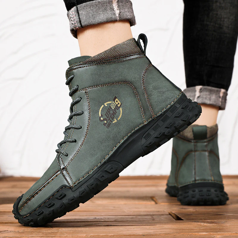 Damen robuste Schnürboots aus Kunstleder mit rutschfester Profilsohle Heidi Mode