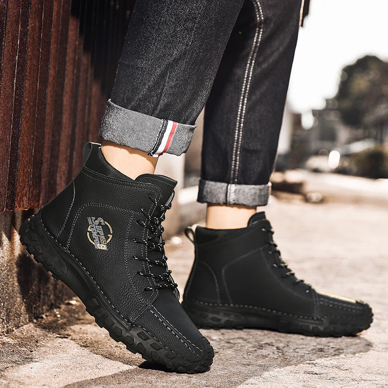 Damen robuste Schnürboots aus Kunstleder mit rutschfester Profilsohle Heidi Mode - Image 2