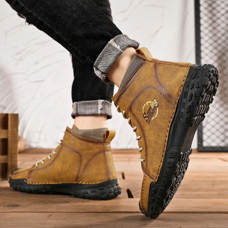 Damen robuste Schnürboots aus Kunstleder mit rutschfester Profilsohle Heidi Mode - Image 4