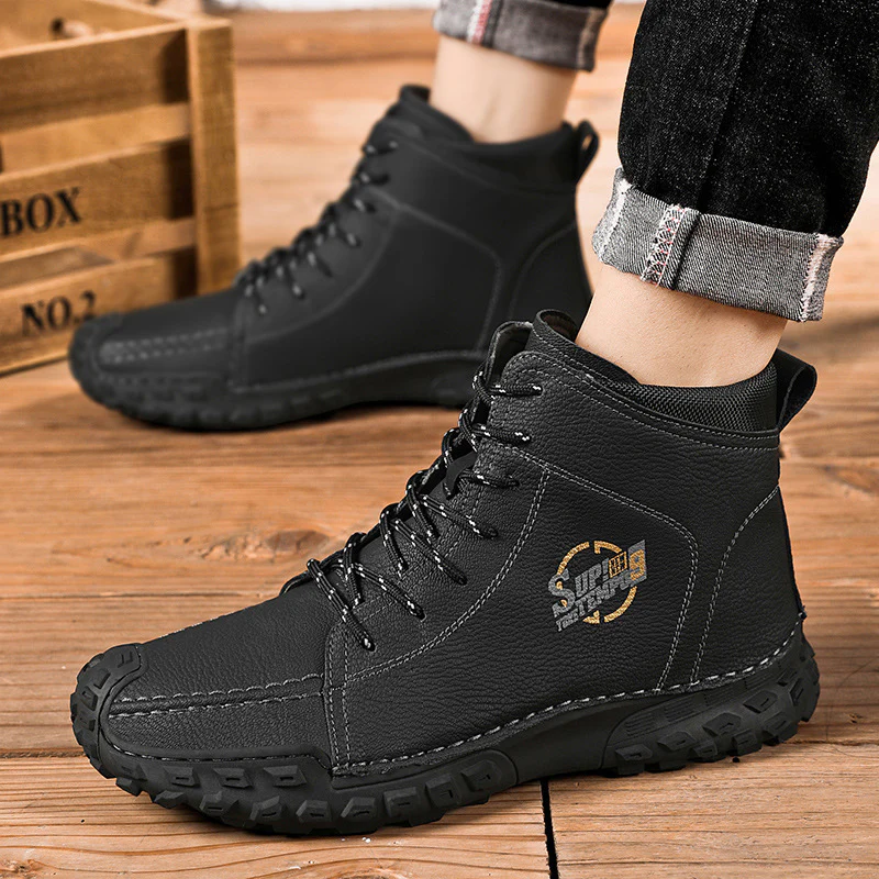 Damen robuste Schnürboots aus Kunstleder mit rutschfester Profilsohle Heidi Mode - Image 5