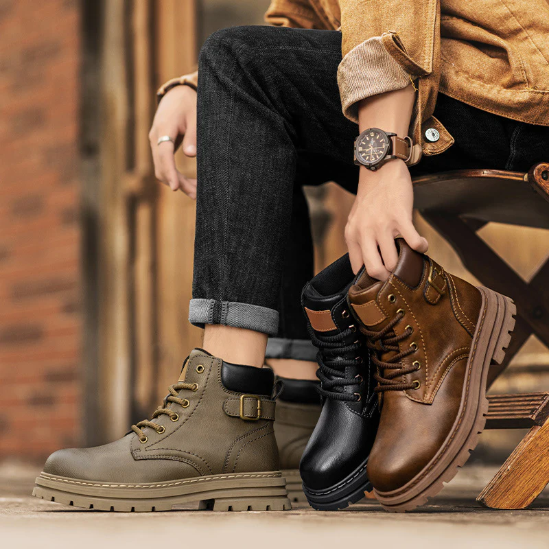 Damen Robuste Schnürboots aus strapazierfähigem Kunstleder Heidi Mode - Image 4