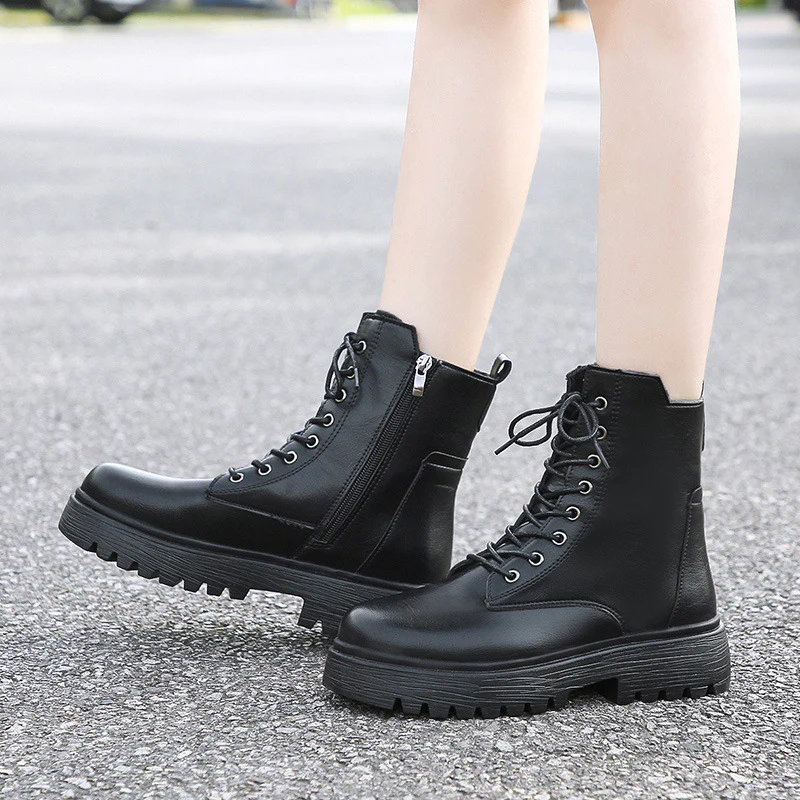 Damen robuste Schnürstiefel mit hoher Sohle und praktischem Design Heidi Mode - Image 2
