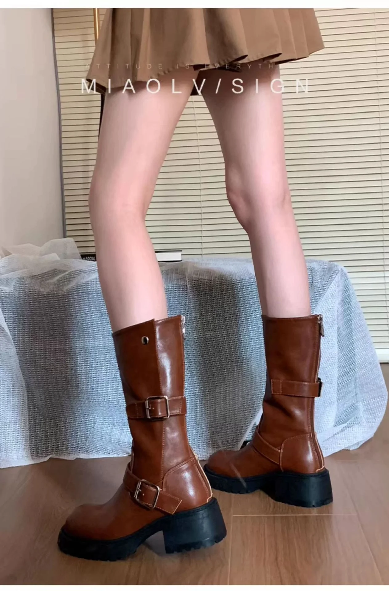 Damen robuste Stiefel mit modischem Schnallen-Design Heidi Mode - Image 7