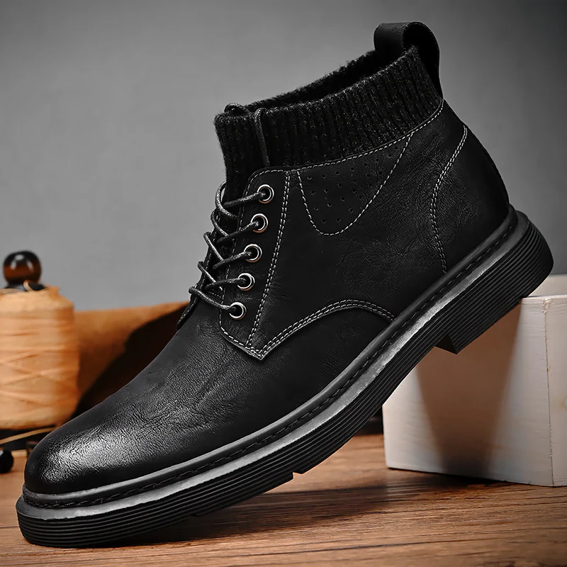 Damen Robuste und stylische Schnürboots mit gestricktem Knöchelbereich Heidi Mode - Image 2