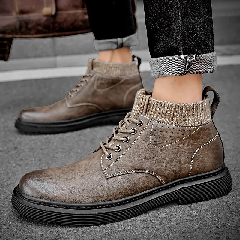 Damen Robuste und stylische Schnürboots mit gestricktem Knöchelbereich Heidi Mode - Image 4