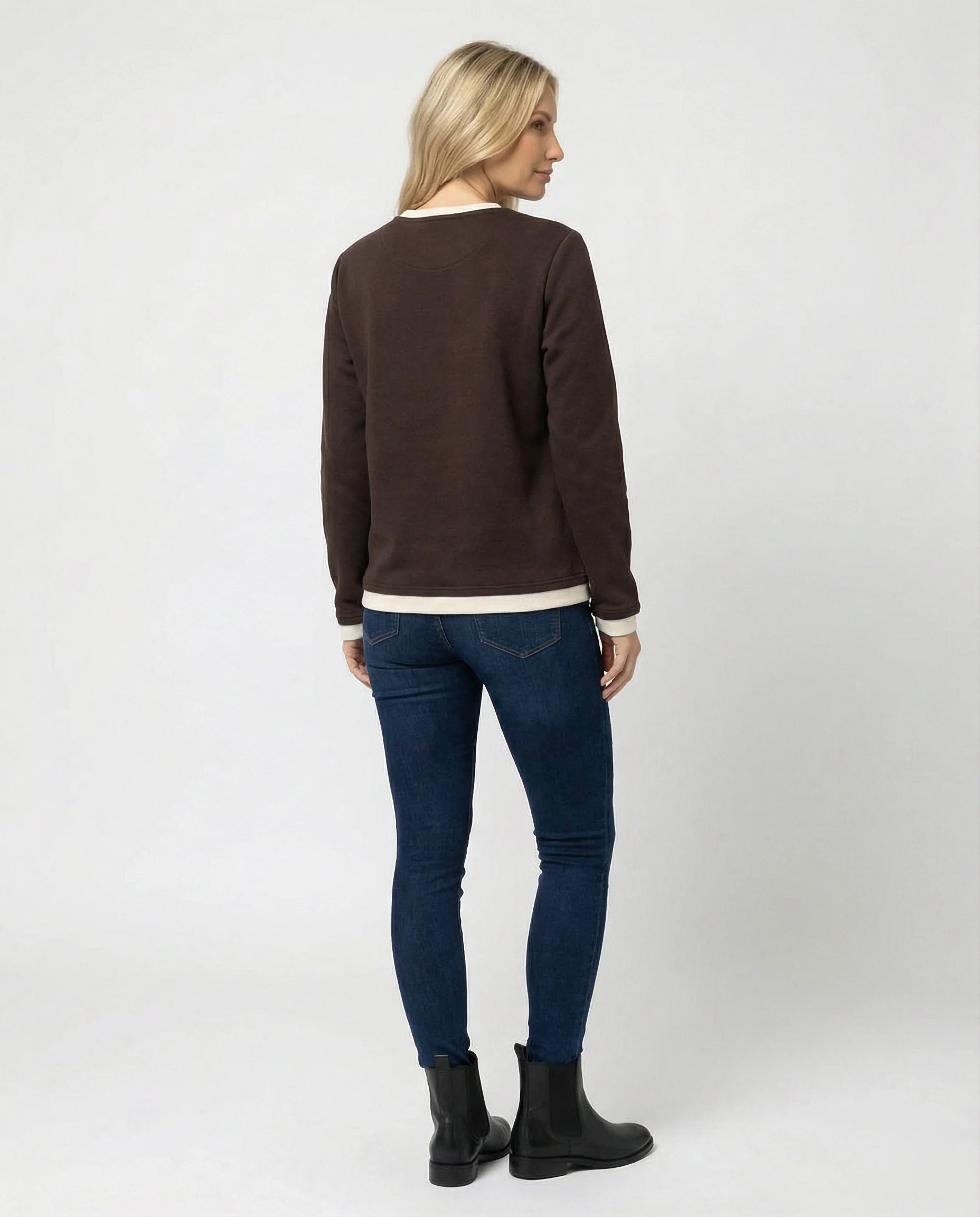 Damen Samtshirt Lockerer Fit Doppelseitig Verdickt Langarm Oberteil - Image 4