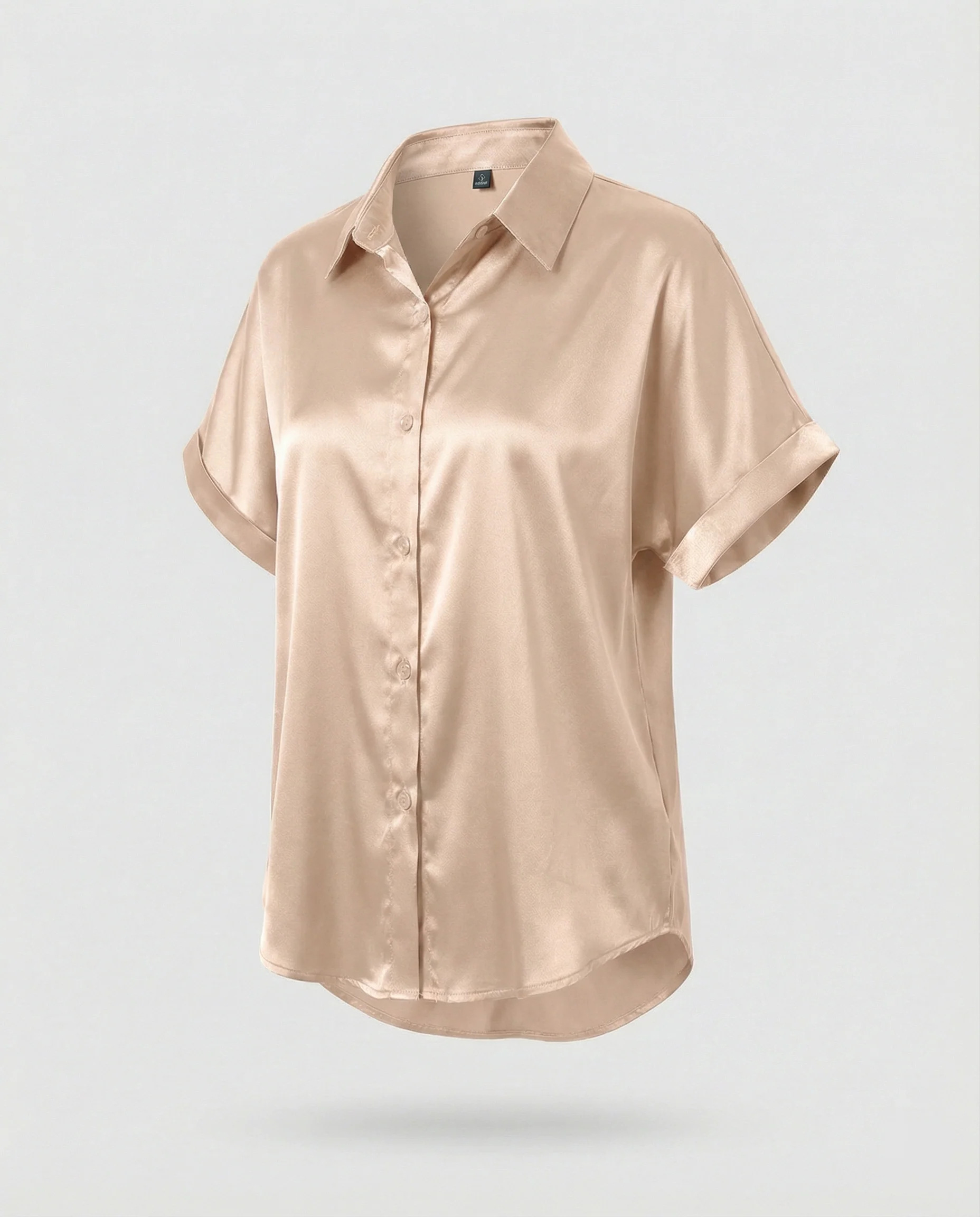 Damen Satin-Bluse mit großem Kragen und überschnittenen Schultern Heidi Mode - Image 11