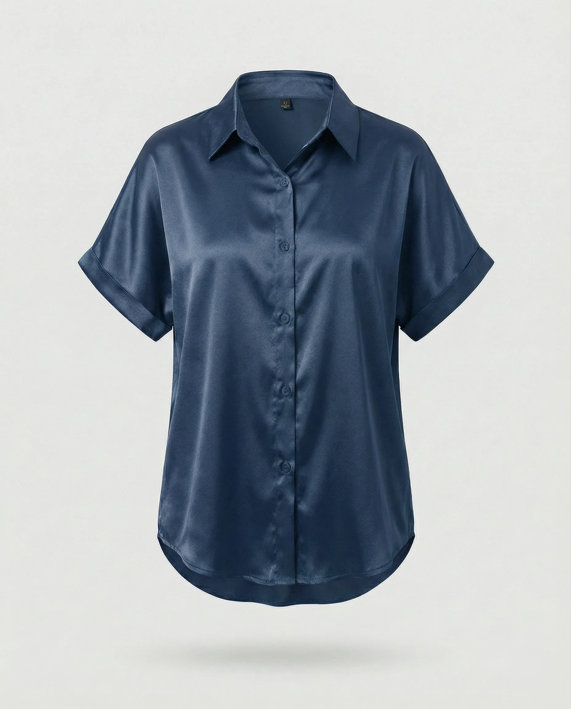 Damen Satin-Bluse mit großem Kragen und überschnittenen Schultern Heidi Mode - Image 13