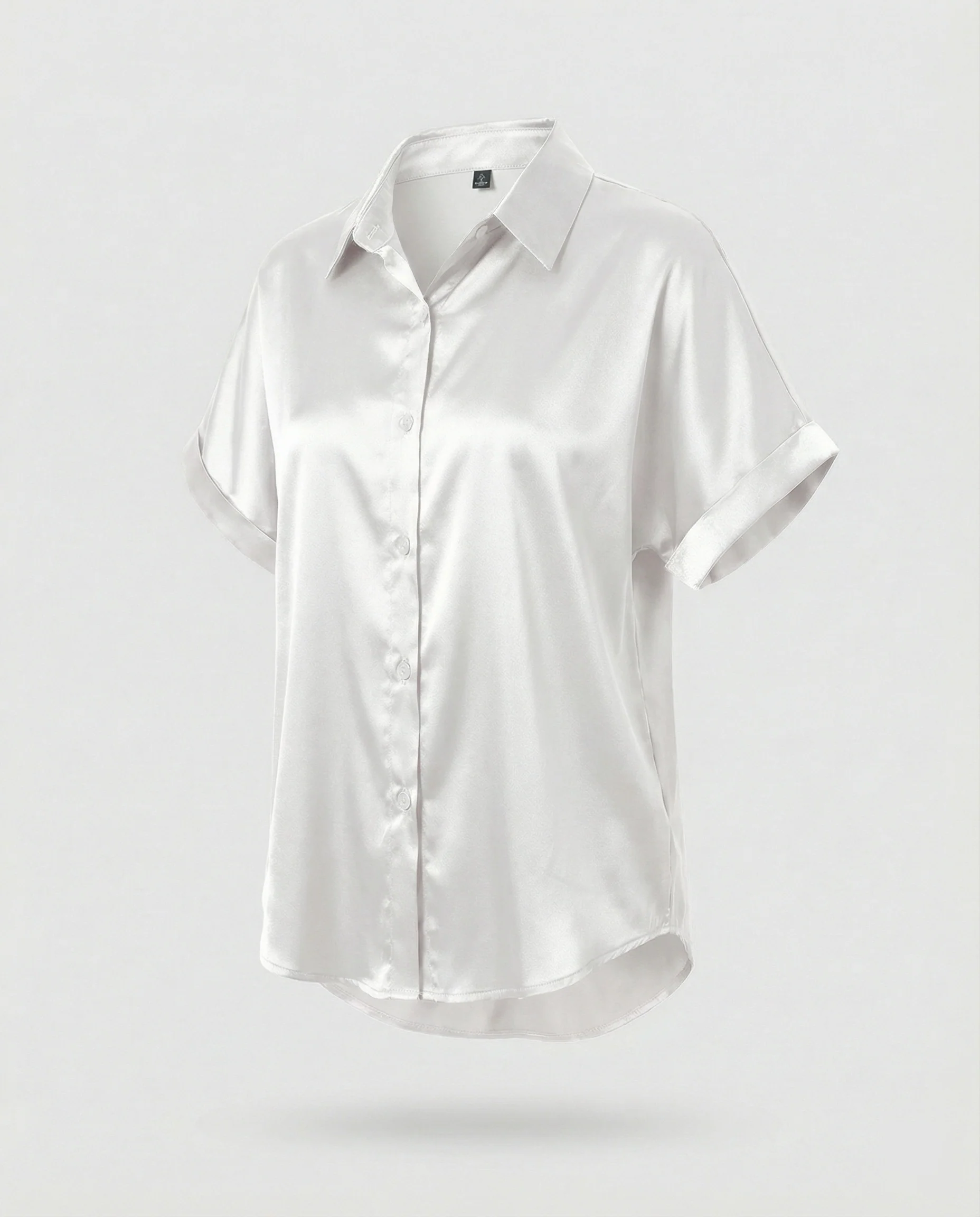 Damen Satin-Bluse mit großem Kragen und überschnittenen Schultern Heidi Mode - Image 7