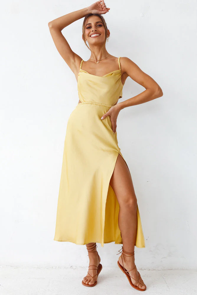 Damen Satin-Midikleid mit Raffinierten Rüschendetails und Elegantem Tragekomfort Heidi-Mode - Image 6