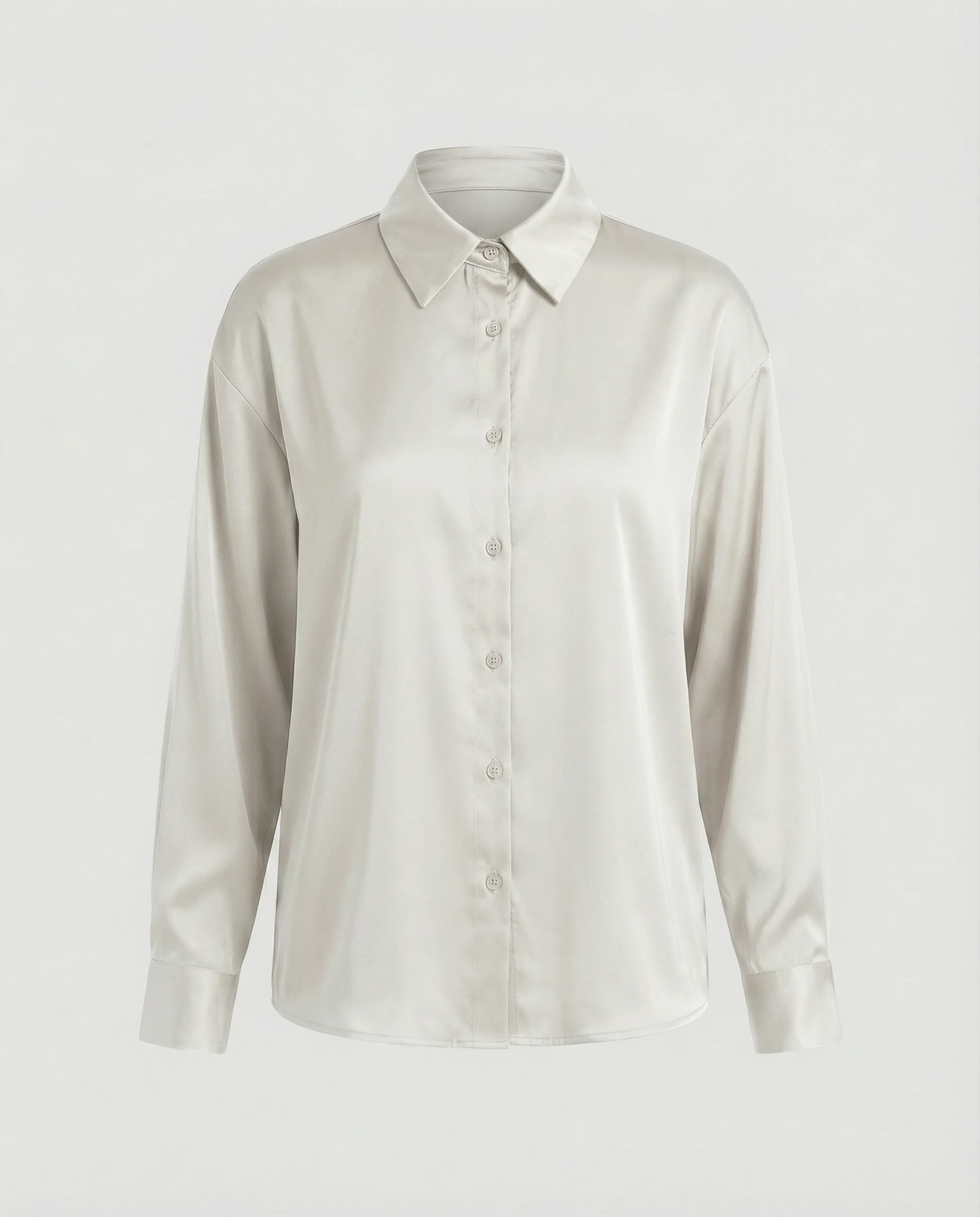 Damen satinierte Bluse mit Knopfverschluss und eleganter Knoten-Detail Heidi Mode - Image 6