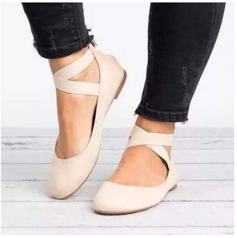 Damen Schicke Ballerinas mit elastischem Kreuzriemen und weichem Obermaterial Heidi Mode - Image 9