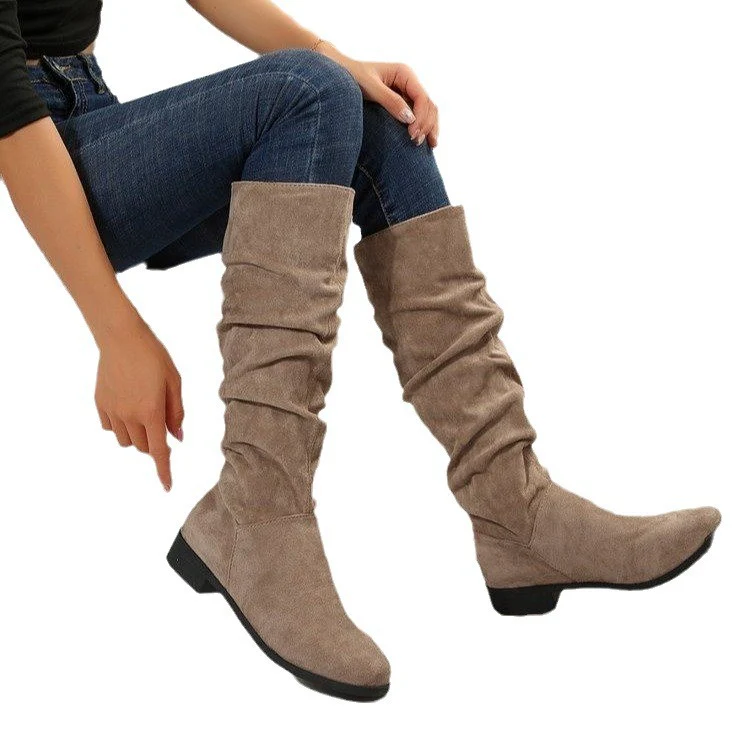 Damen Schlupfstiefel aus weichem Wildlederimitat Heidi Mode - Image 5