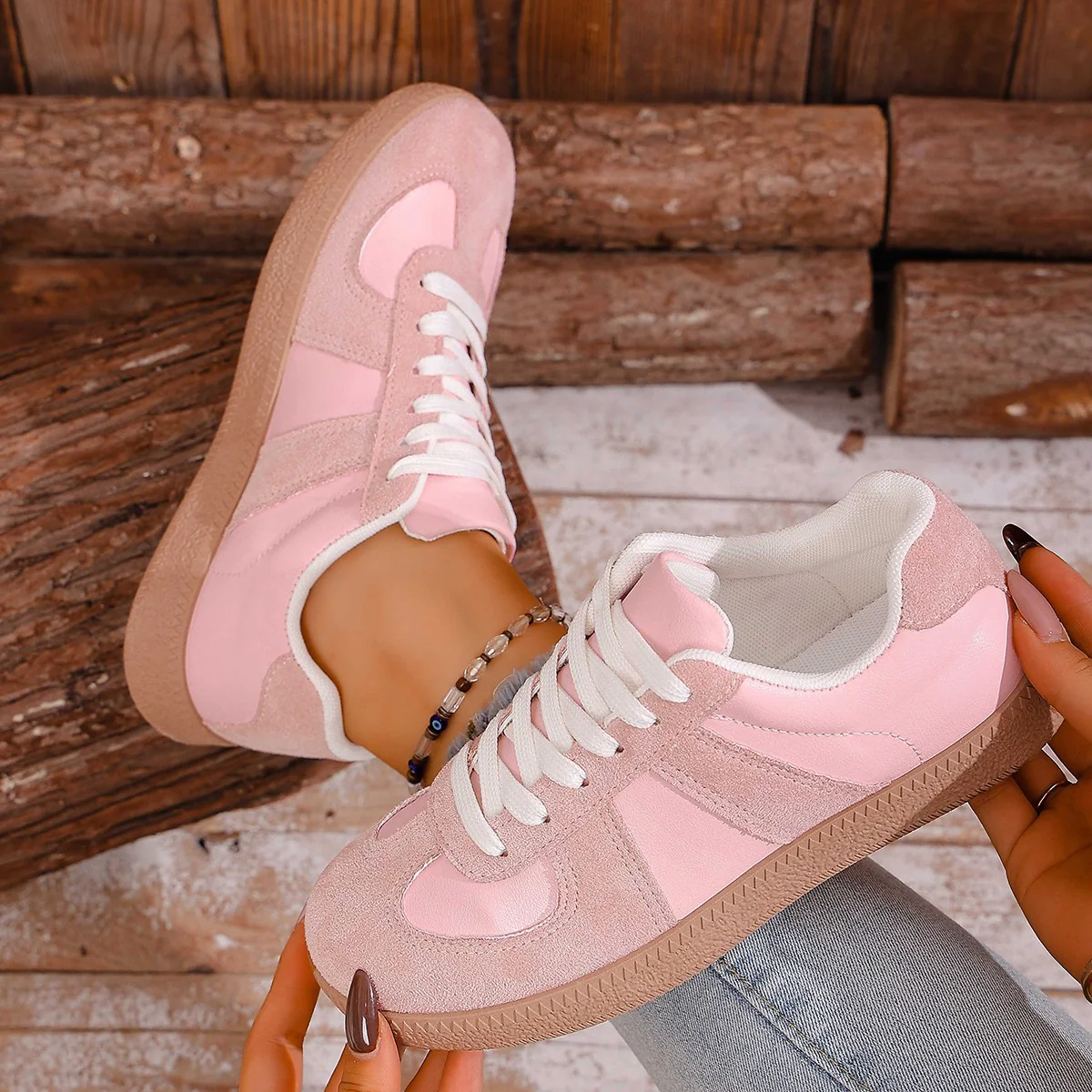 Damen Schnür-Sneaker aus Wildleder und Kunstleder Heidi Mode