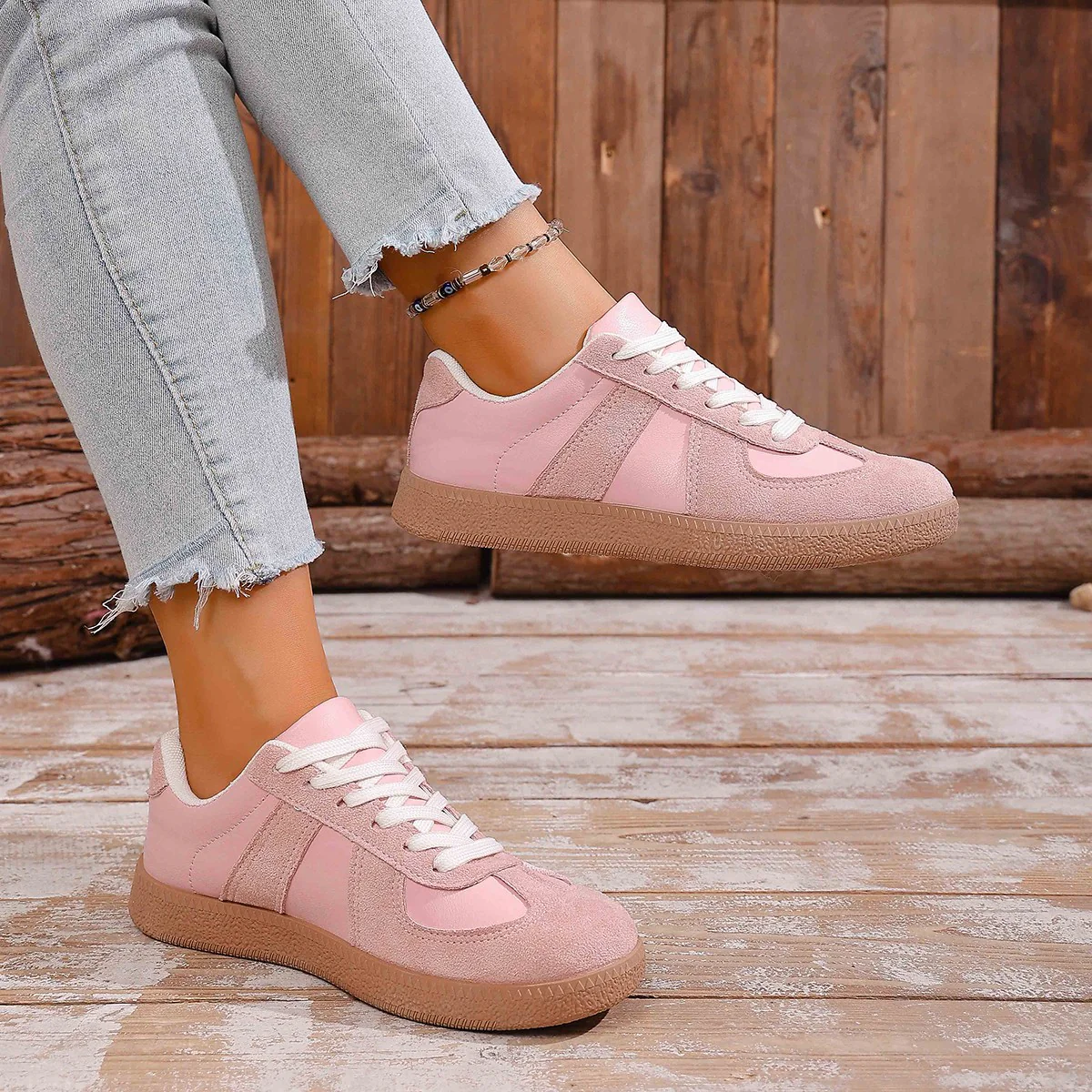 Damen Schnür-Sneaker aus Wildleder und Kunstleder Heidi Mode - Image 4