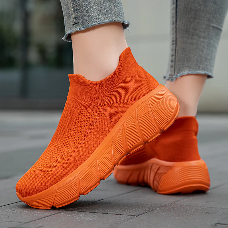 Damen Schnürlose Freizeitsneaker mit flexiblem Strick-Obermaterial Heidi Mode - Image 2