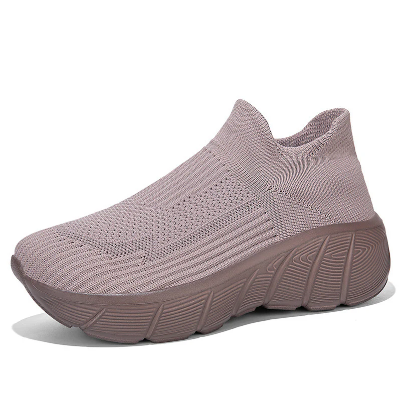 Damen Schnürlose Freizeitsneaker mit flexiblem Strick-Obermaterial Heidi Mode - Image 6