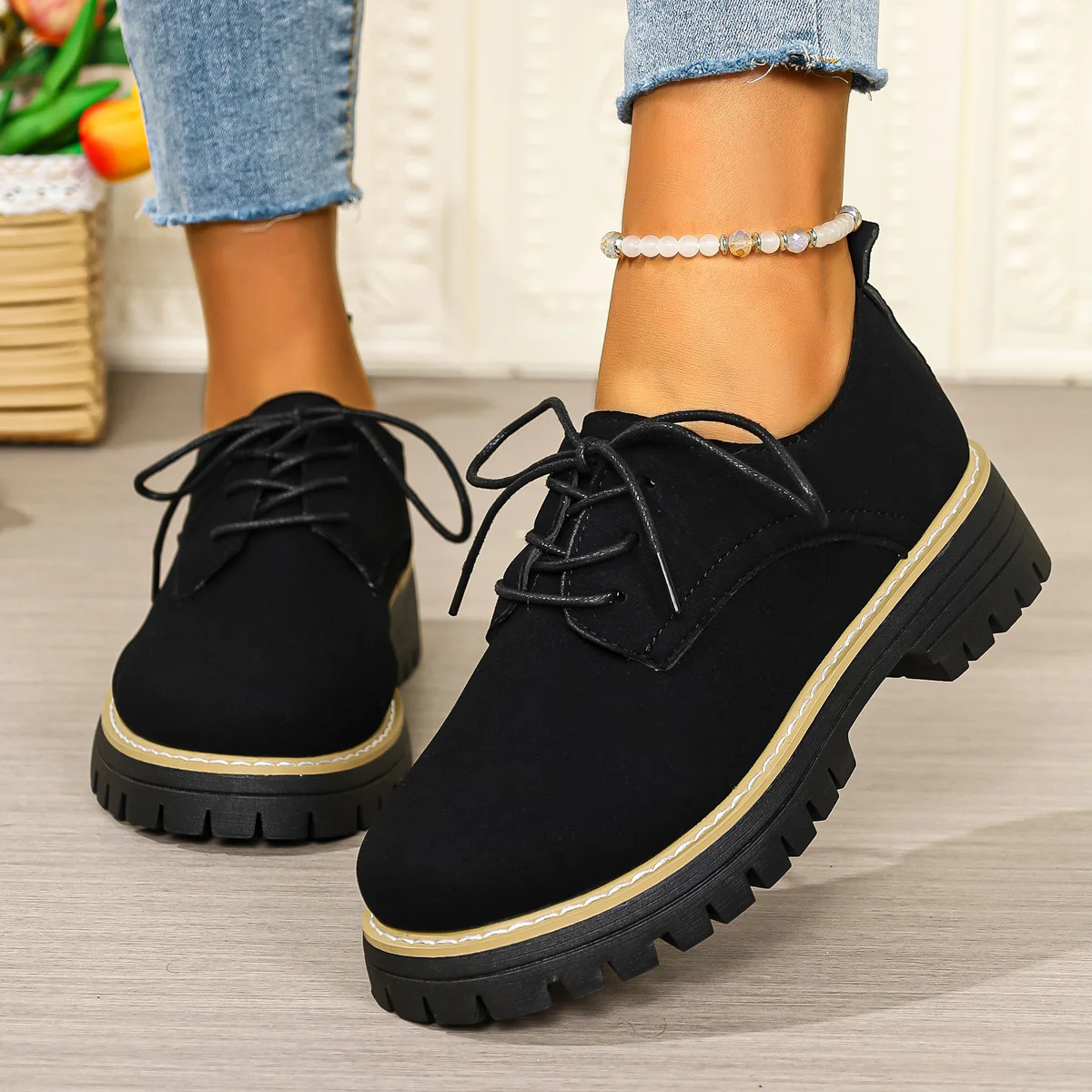 Damen Schnürschuhe mit robustem Profil und modischem Obermaterial Heidi Mode - Image 2