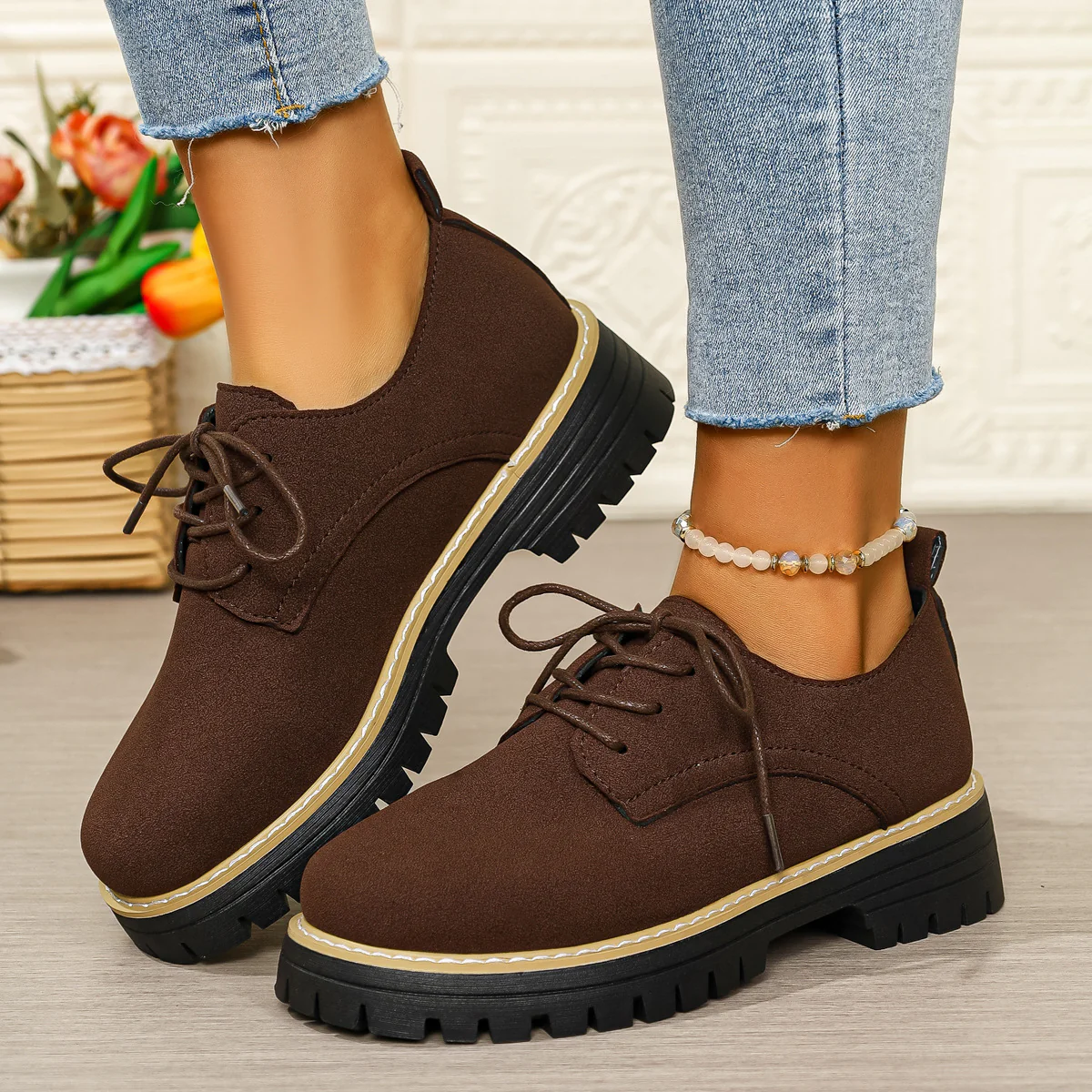 Damen Schnürschuhe mit robustem Profil und modischem Obermaterial Heidi Mode - Image 3
