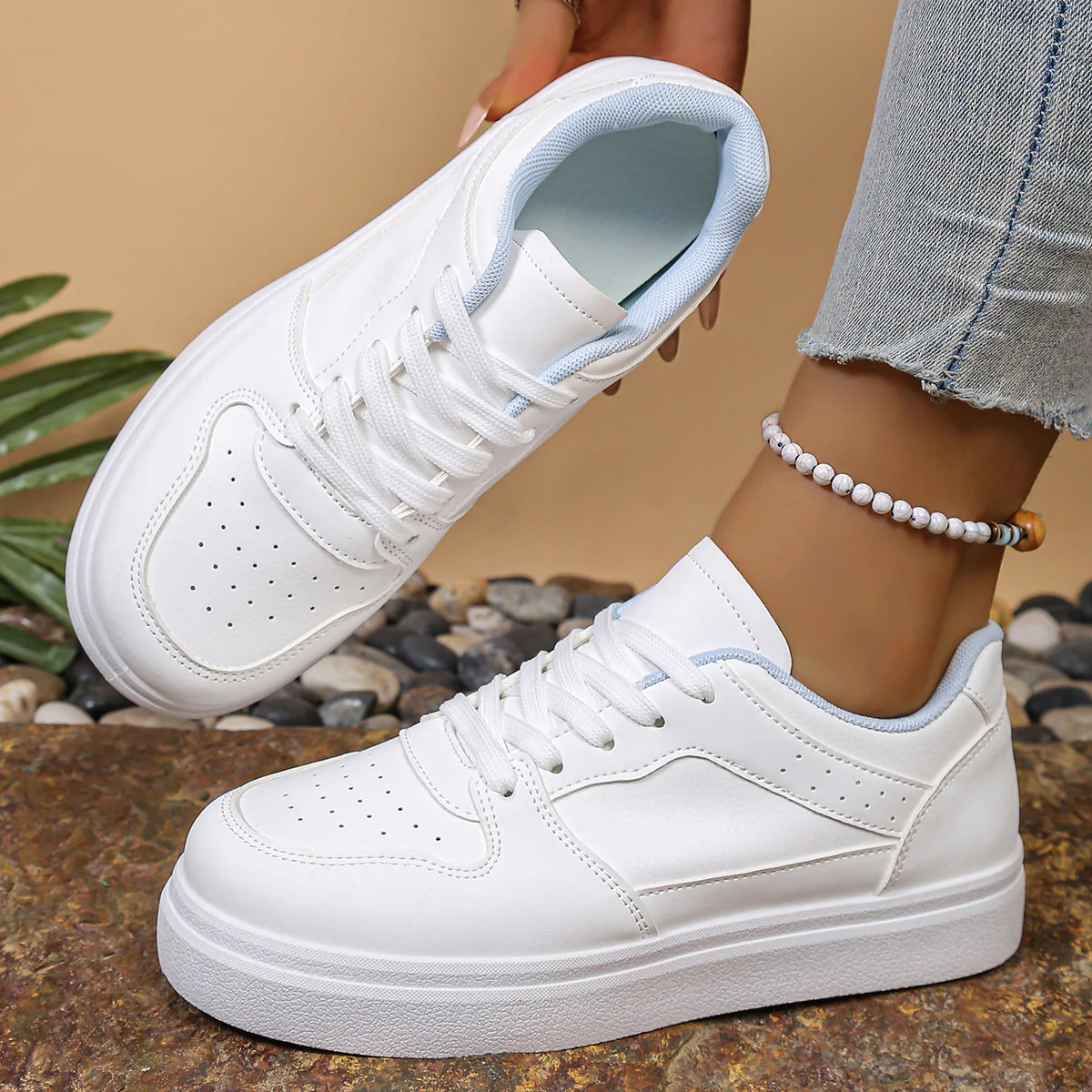 Damen Schnürsneaker mit atmungsaktivem Obermaterial und komfortablem Fußbett Heidi Mode - Image 3