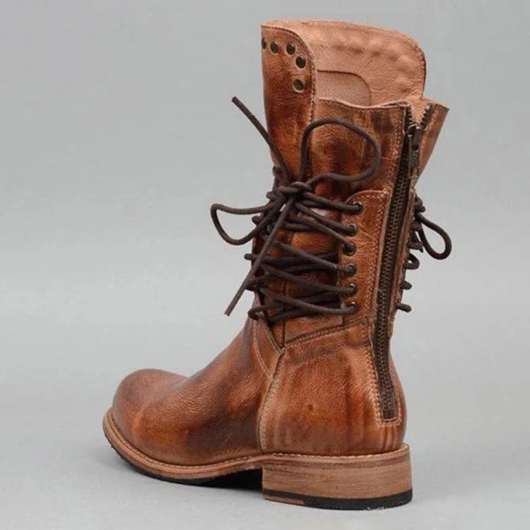 Damen Schnürstiefel mit dekorativen Nieten und robuster Profilsohle Heidi Mode - Image 3