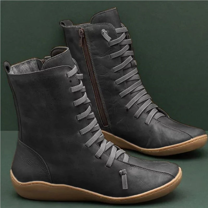 Damen Schnürstiefel mit elastischem Schaft und rutschfester Sohle Heidi Mode - Image 3