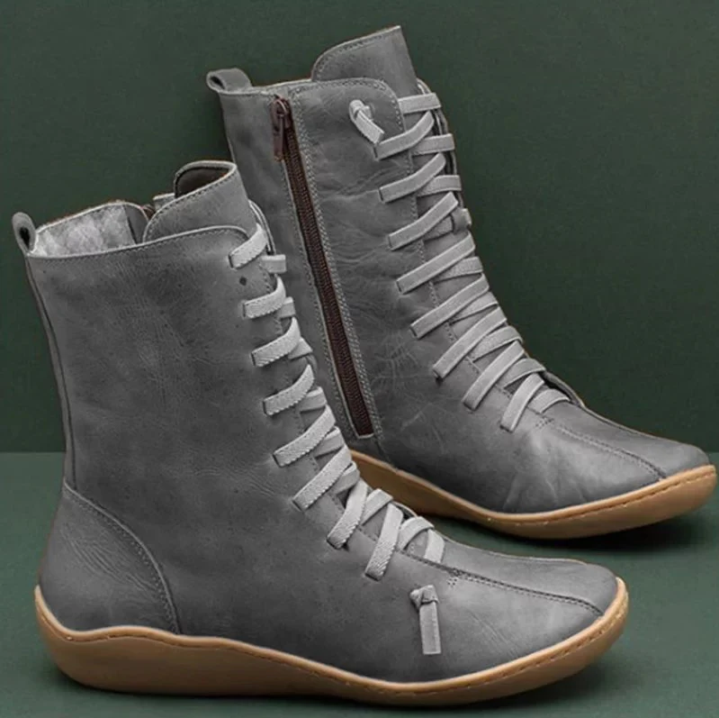 Damen Schnürstiefel mit elastischem Schaft und rutschfester Sohle Heidi Mode - Image 7