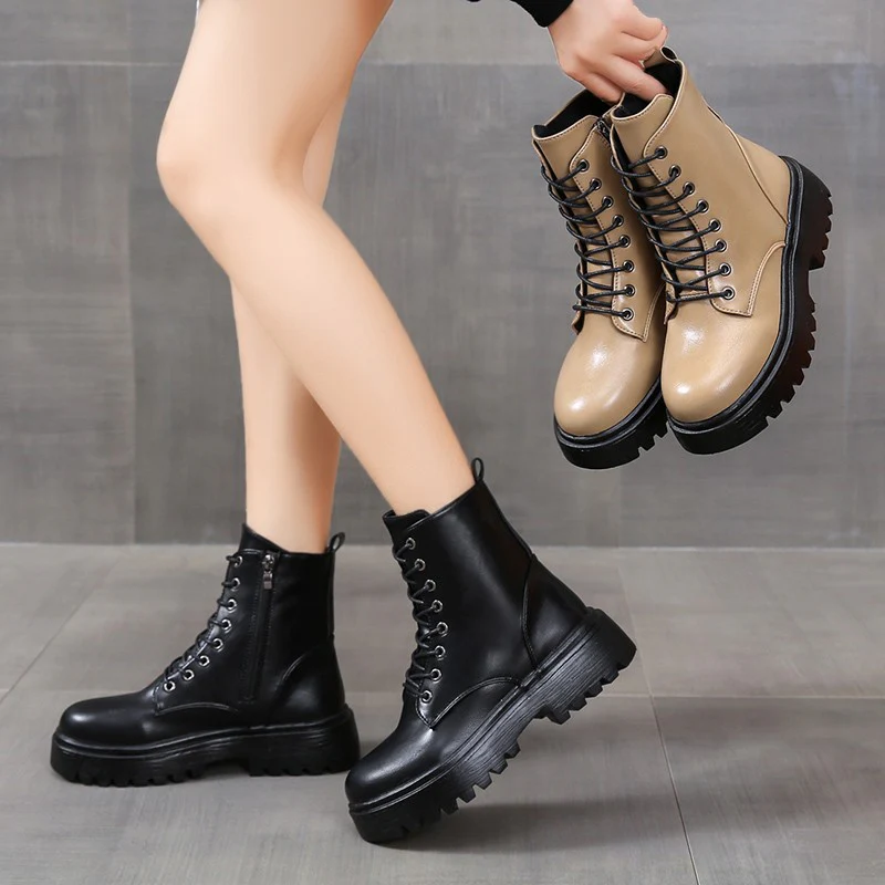 Damen Schnürstiefel mit robustem Profil und modischer Schnürung Heidi Mode - Image 3
