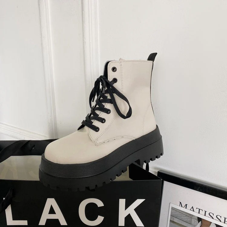Damen Schnürstiefel mit Robuster Plateausohle und Elegantem Obermaterial Heidi-Mode - Image 3