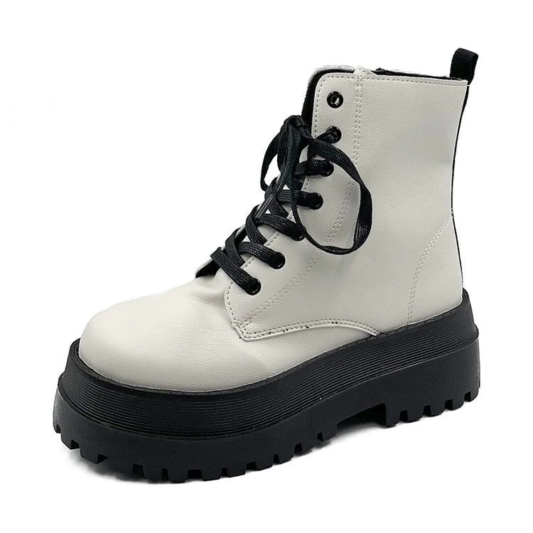 Damen Schnürstiefel mit Robuster Plateausohle und Elegantem Obermaterial Heidi-Mode - Image 6