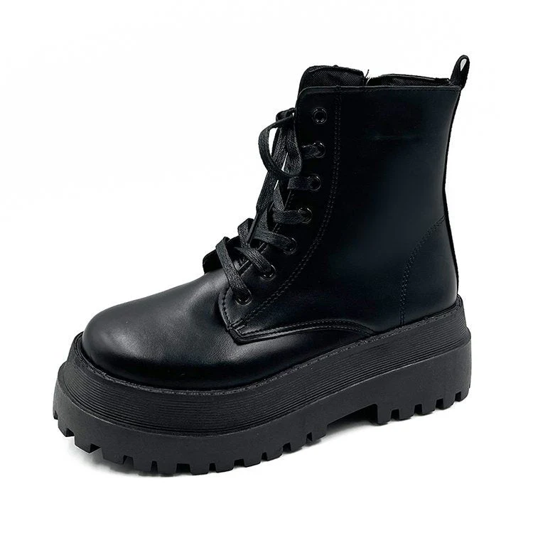 Damen Schnürstiefel mit Robuster Plateausohle und Elegantem Obermaterial Heidi-Mode - Image 7