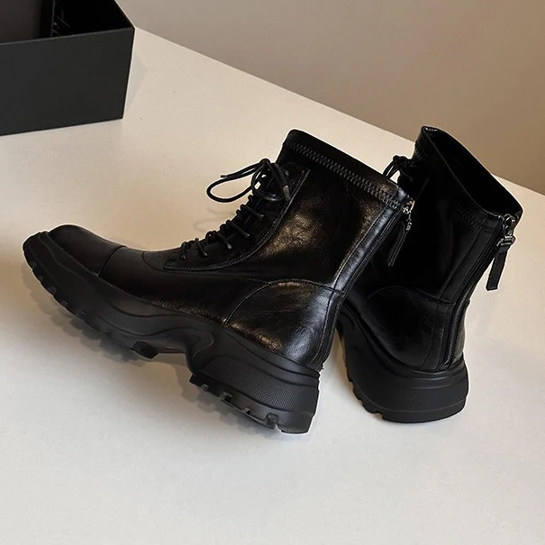 Damen Schnürstiefel mit rutschfester Sohle und probatem Reißverschluss Heidi Mode - Image 4