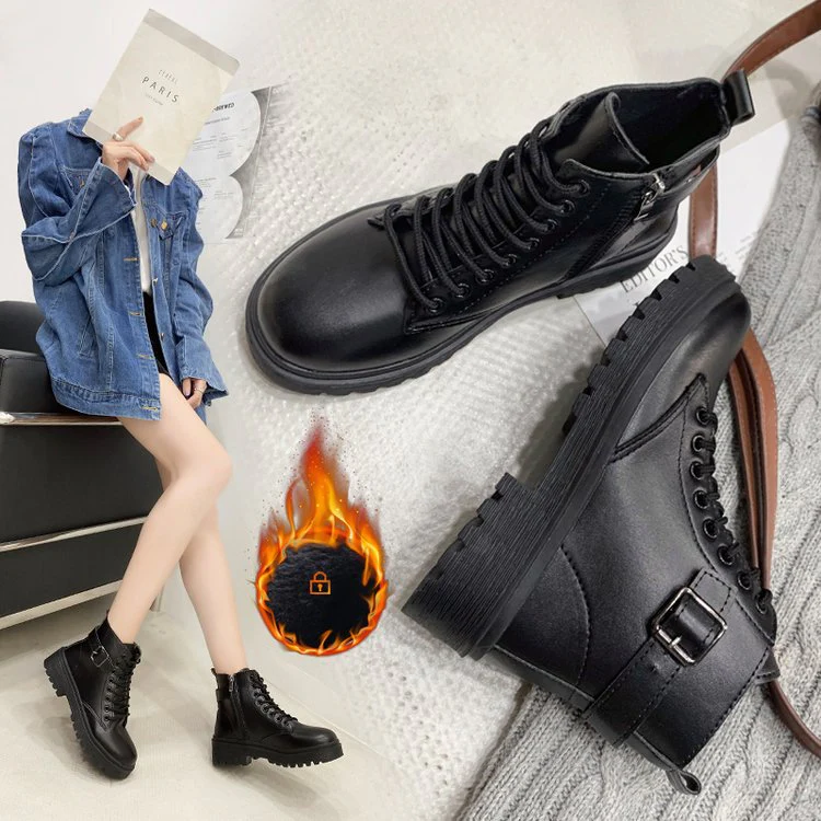Damen Schnürstiefeletten mit robustem Profil und modischem Reißverschluss Heidi Mode - Image 4