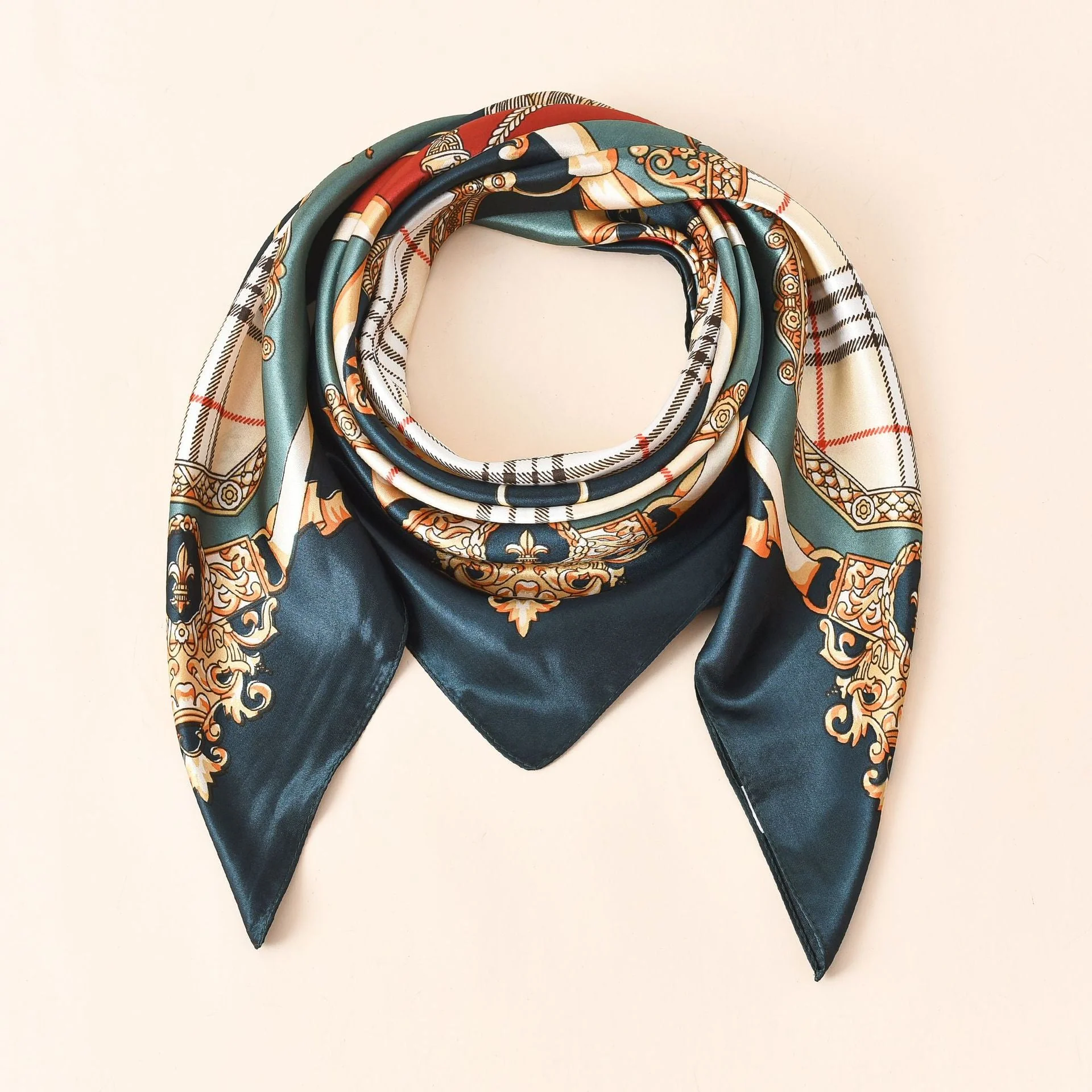 Damen Seidenschal mit Kunstvollem Barockmuster und Luxuriösem Glanz Heidi-Mode - Image 7