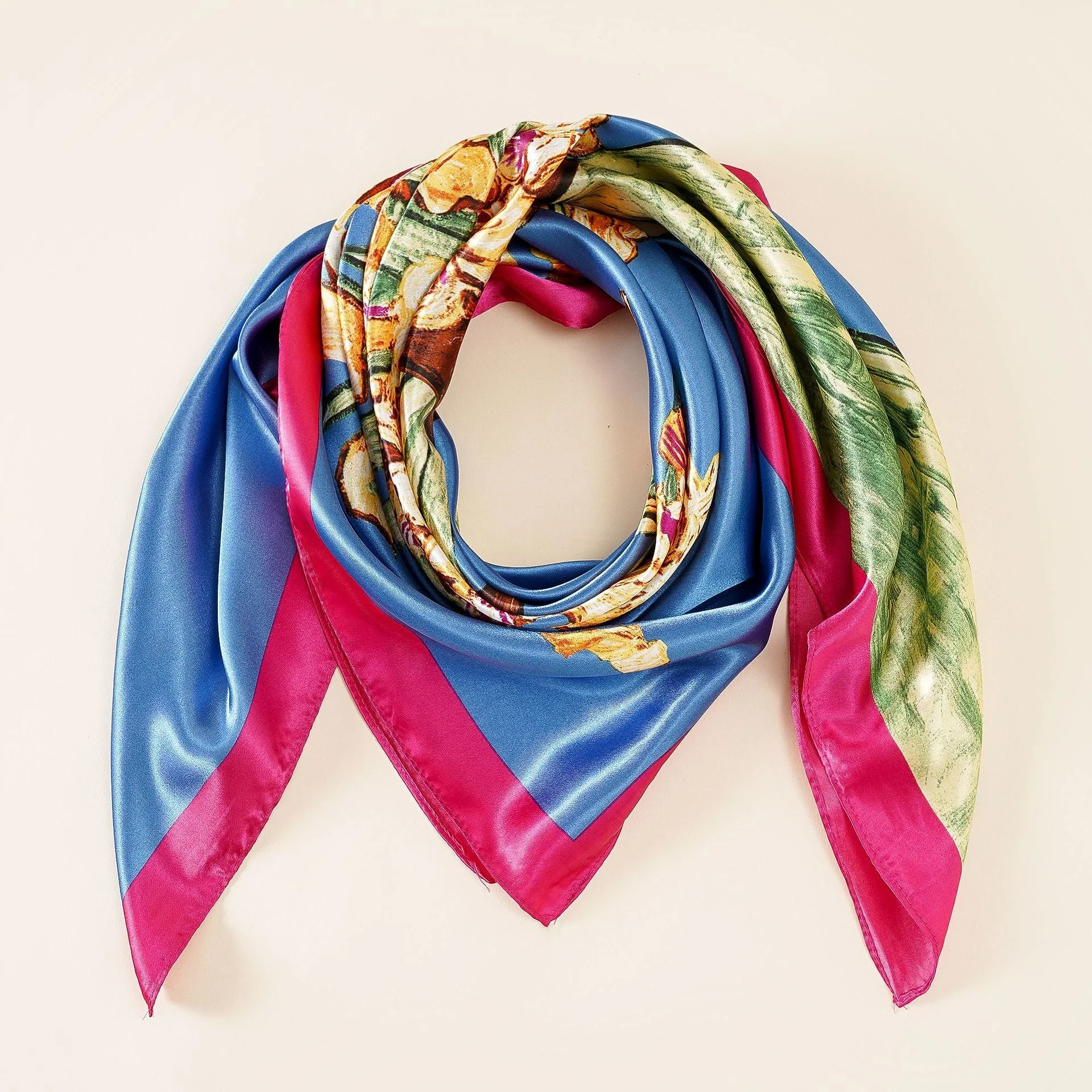 Damen Seidenschal mit Kunstvollem Floralem Design und Luxuriösem Glanz Heidi-Mode - Image 5