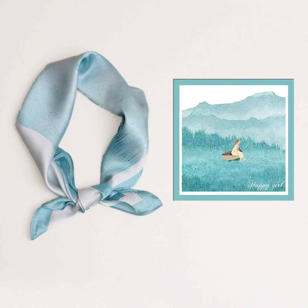 Damen Seidenschal mit Modernem Grafischen Design und Luxuriösem Glanz Heidi-Mode - Image 12