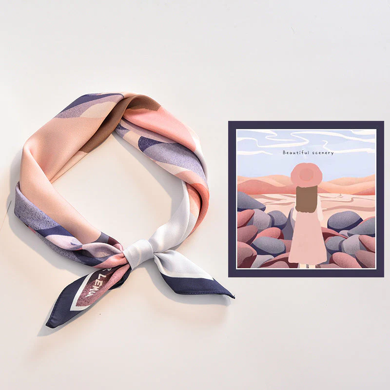 Damen Seidenschal mit Modernem Grafischen Design und Luxuriösem Glanz Heidi-Mode - Image 13