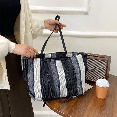 Damen Shopper-Tasche mit Modernen Streifen und Vielseitigem Innenraum Heidi-Mode - Image 3