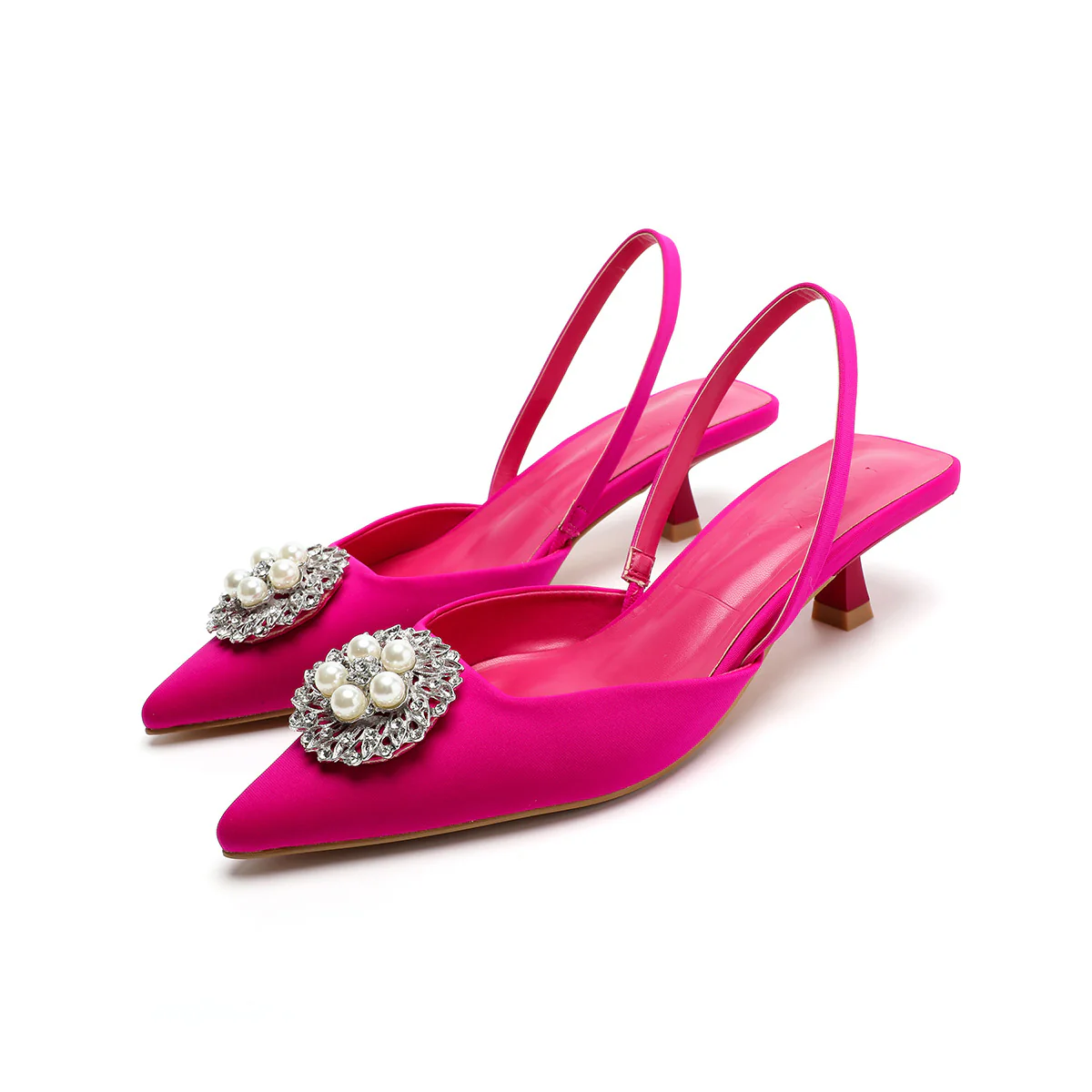 Damen Sling-Pumps mit elegantem Perlenschmuck und bequemer Laufsohle Heidi Mode - Image 3