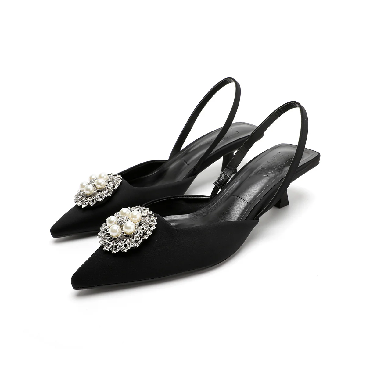 Damen Sling-Pumps mit elegantem Perlenschmuck und bequemer Laufsohle Heidi Mode - Image 8