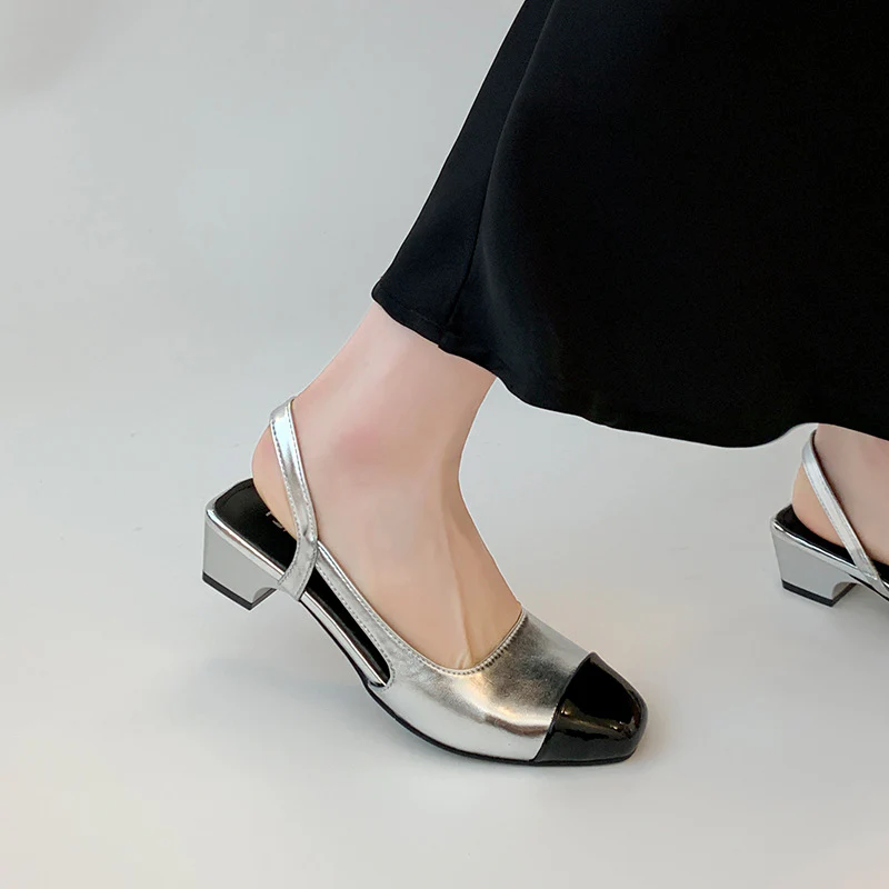 Damen Sling-Pumps mit glänzender Oberfläche und eleganter Fußbettgestaltung Heidi Mode - Image 3