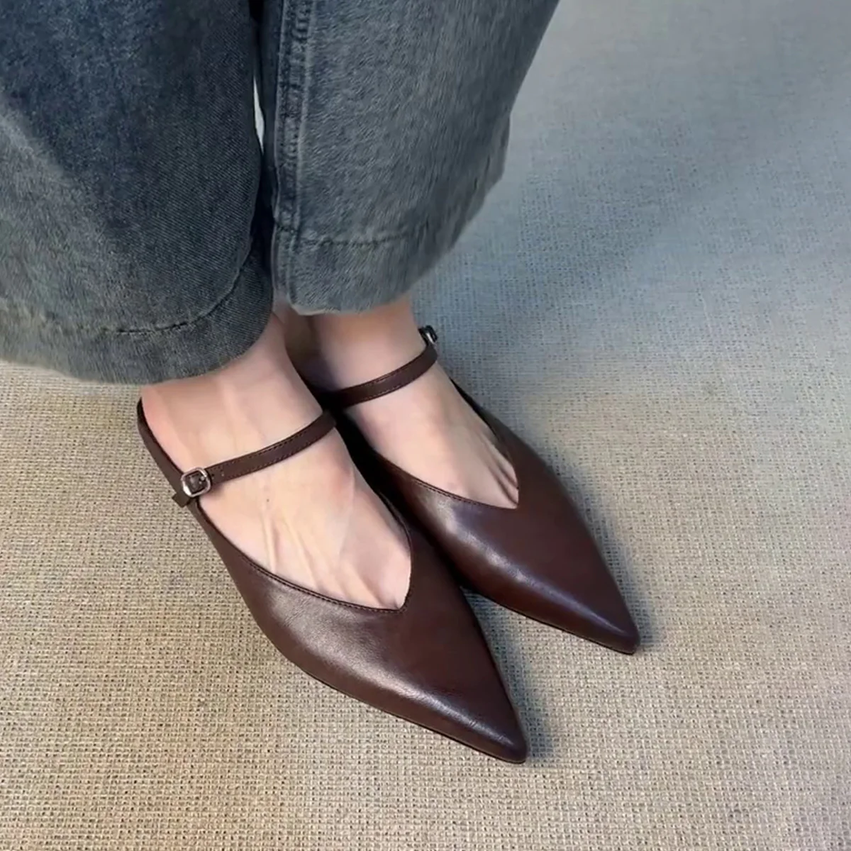 Damen Slingback Ballerinas mit elegantem V-Ausschnitt und modischem Riemchen Heidi Mode - Image 2