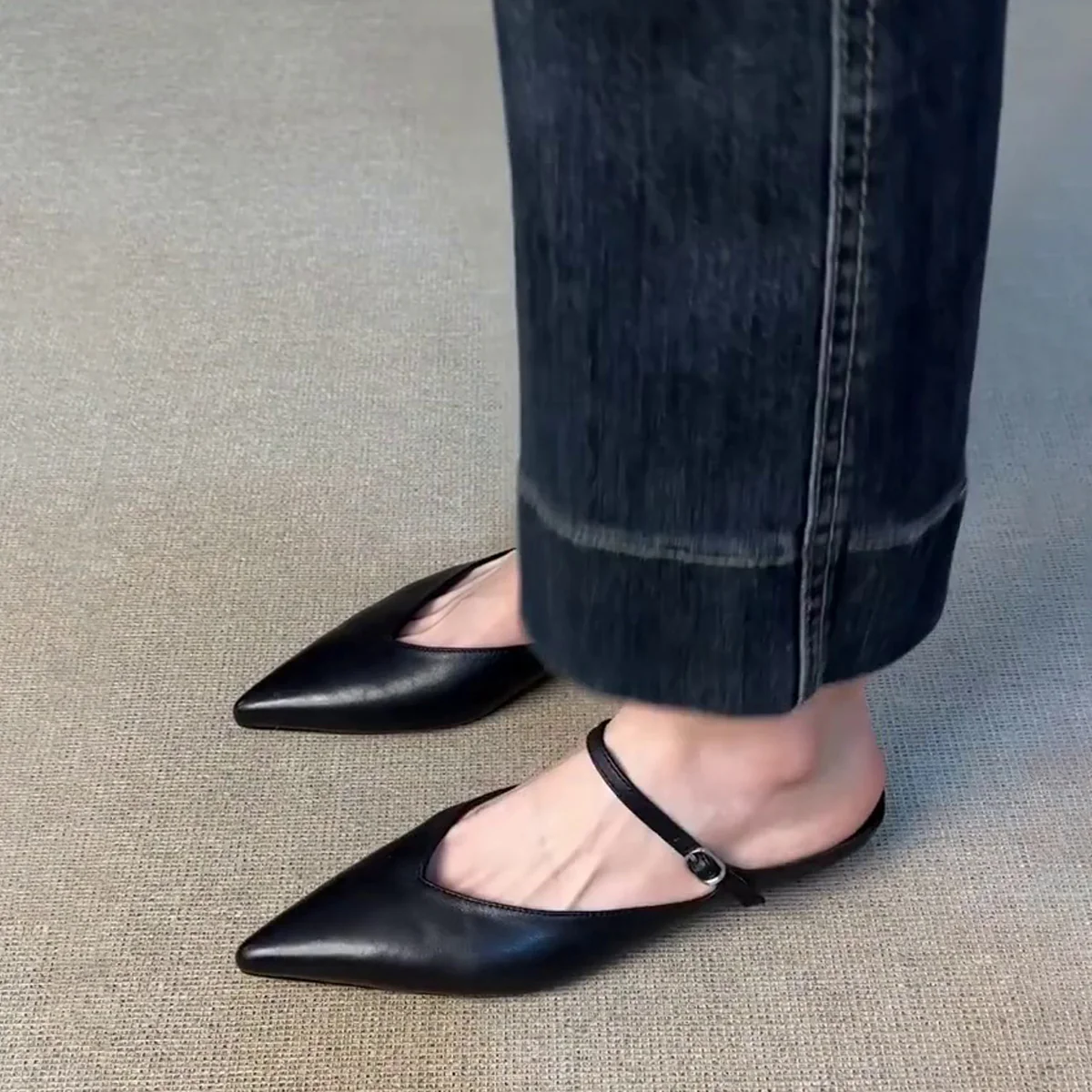 Damen Slingback Ballerinas mit eleganter Spitze und verstellbarem Riemen Heidi Mode - Image 3