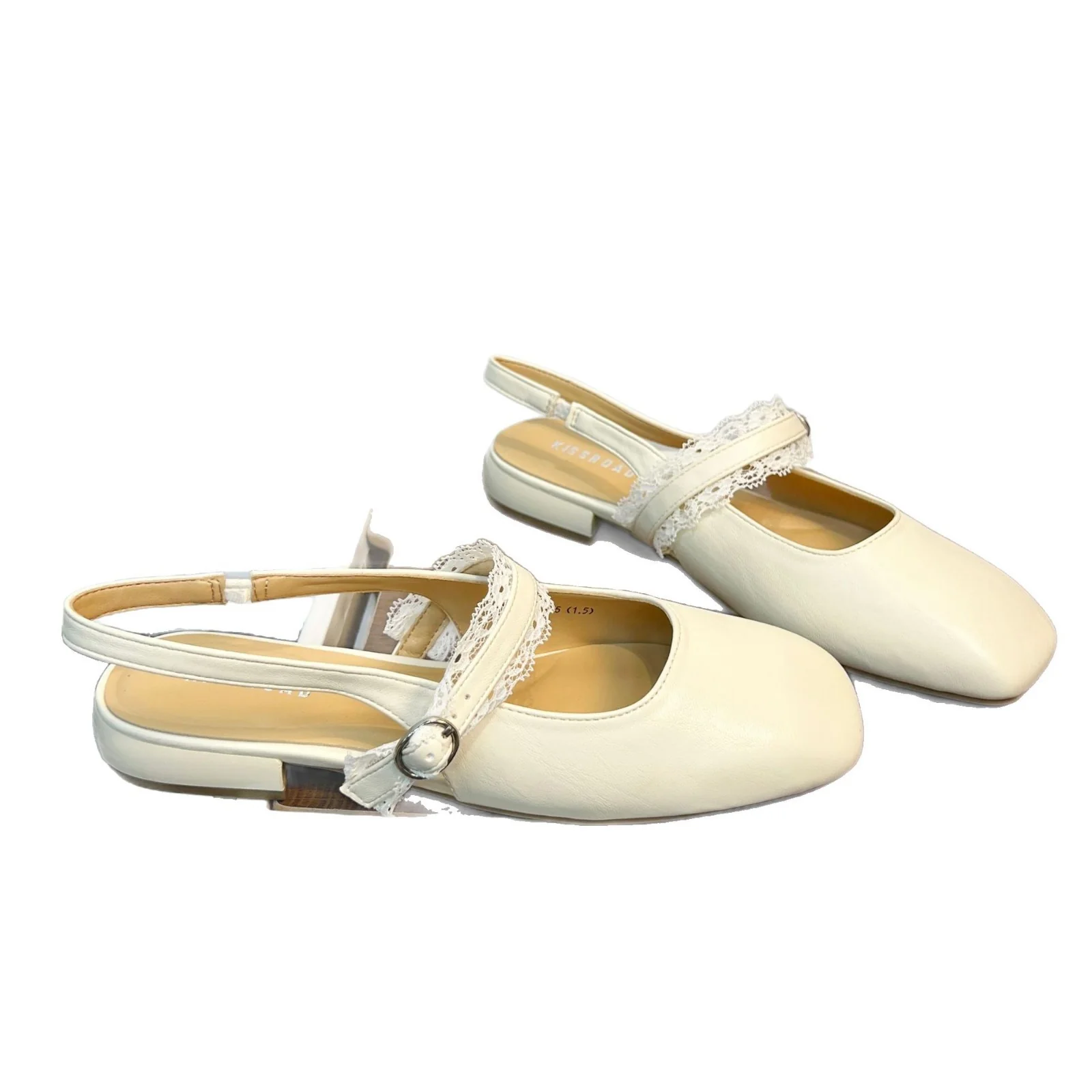 Damen Slingback Ballerinas mit zarter Spitzenverzierung und komfortablem Fußbett Heidi Mode - Image 5