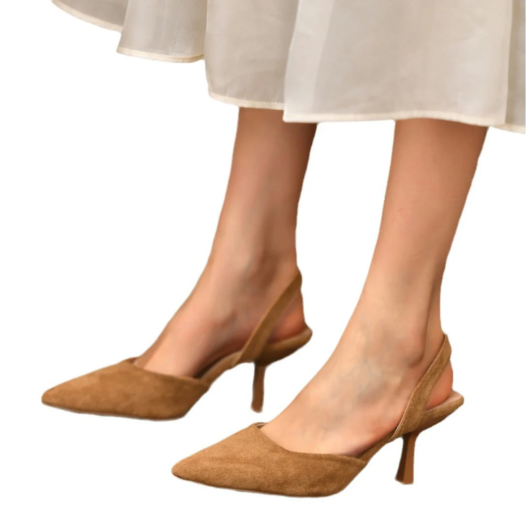Damen Slingback-Pumps Aus Weichem Wildleder mit Elegantem Spitzendesign und Rutschfester Sohle Heidi-Mode - Image 5