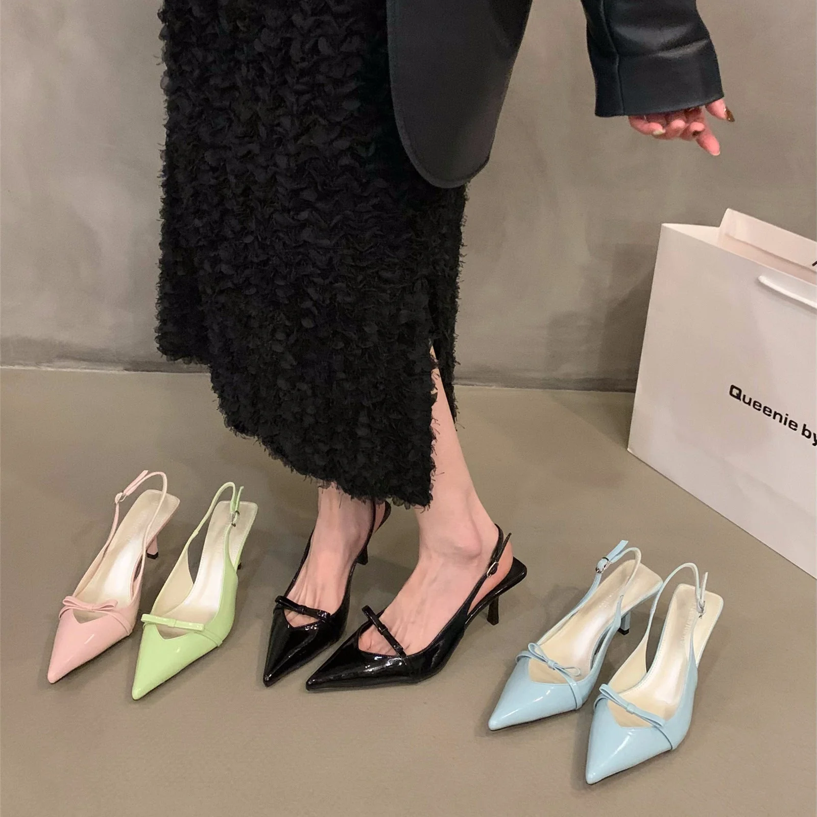 Damen Slingback Pumps mit Elegantem Schnitt und Feinem Riemchen Heidi-Mode