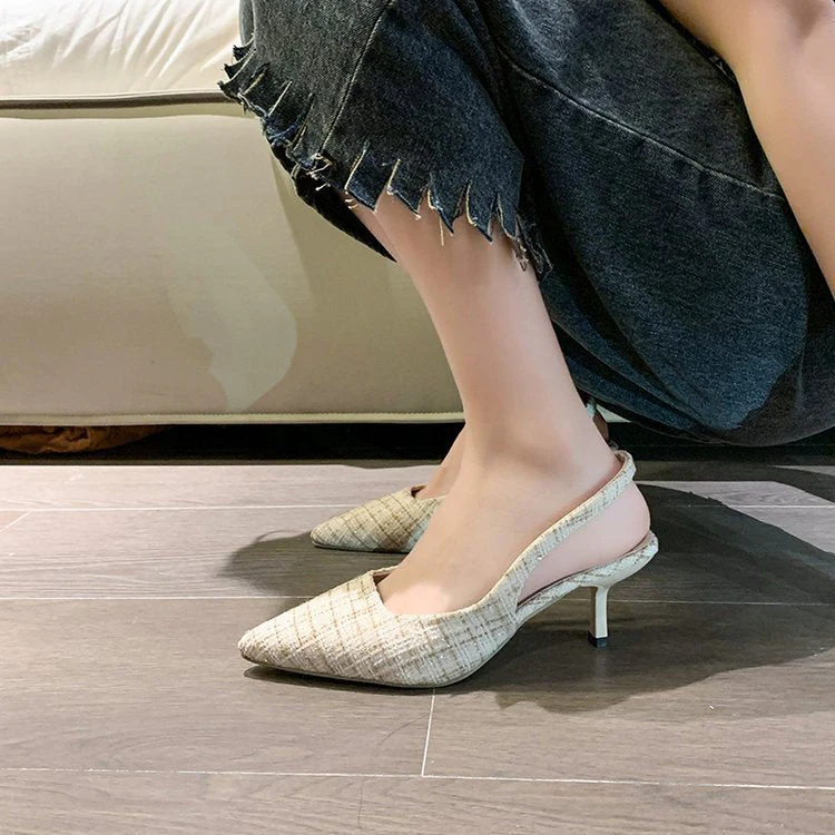 Damen Slingback-Pumps mit Elegantem Stoffmix und Modischem Absatz Heidi-Mode - Image 3
