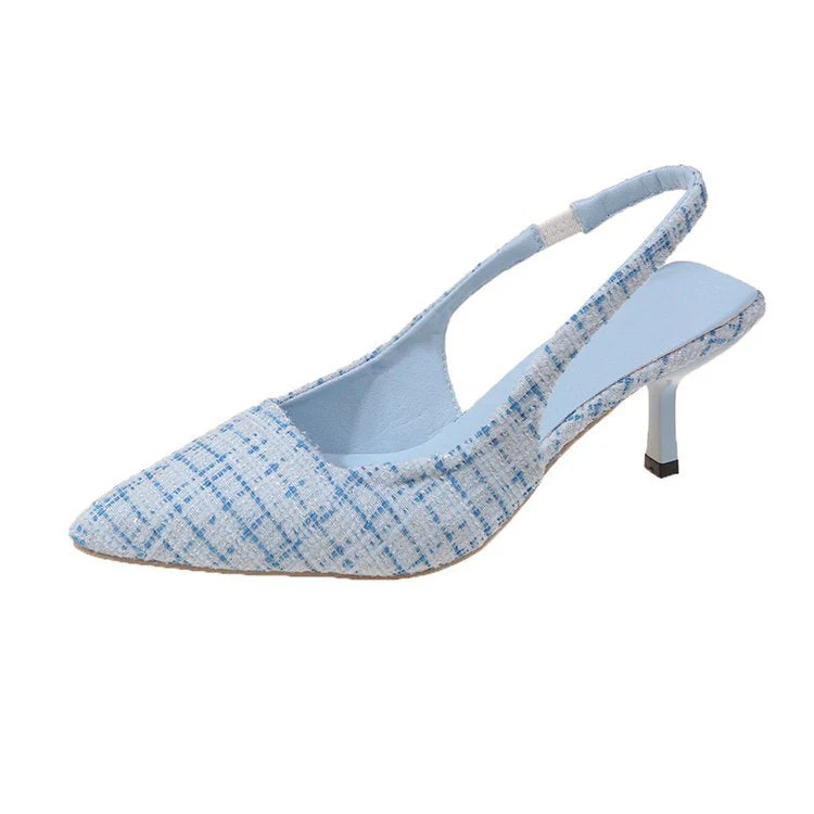 Damen Slingback-Pumps mit Elegantem Stoffmix und Modischem Absatz Heidi-Mode - Image 8