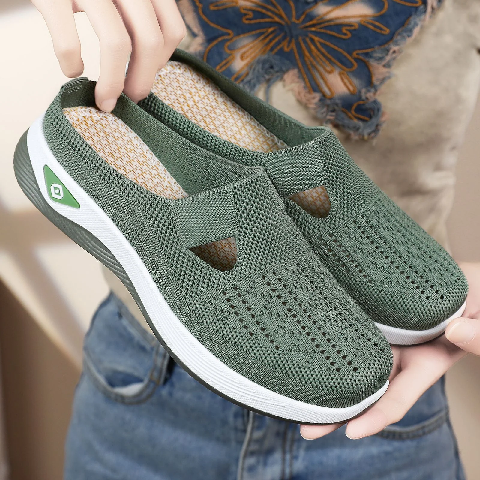 Damen Slip-On Freizeitschuhe mit atmungsaktivem Obermaterial und rutschfester Sohle Heidi Mode - Image 2